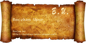 Beczkes Upor névjegykártya